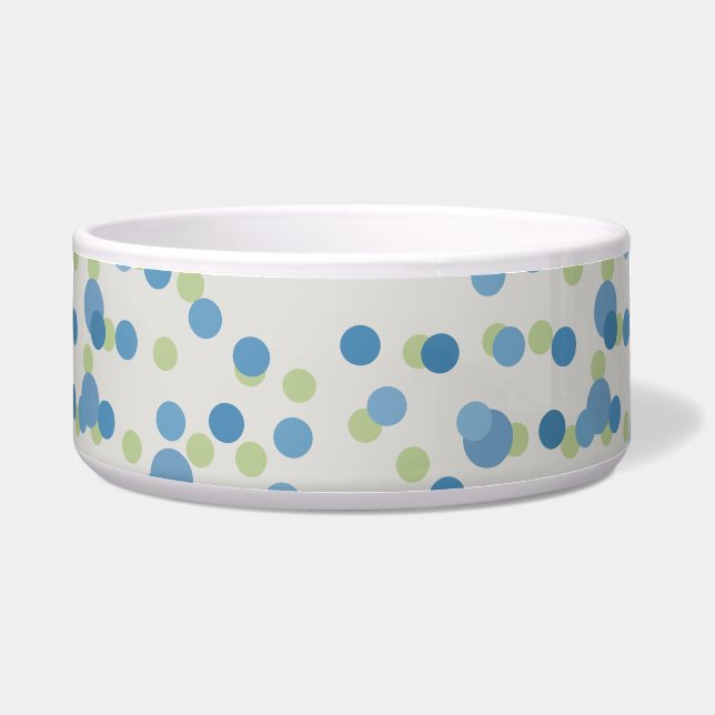 Écuelle blanc avec des points bleus et verts (Devant)