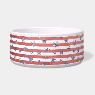 Écuelle Blancs rouges Parties scintillant Bleus étoiles