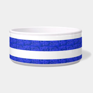 Écuelle Bleu Chic Bleu Géométrique Grilles en céramique Pe