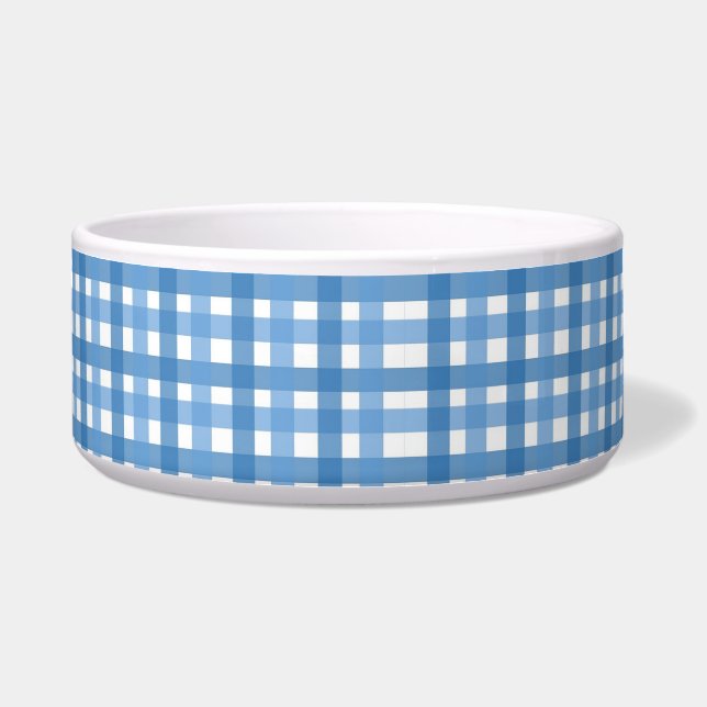 Écuelle Bleu de base Plaid Dog Bowl (Devant)