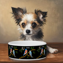Bleu des oiseaux Chien ou Chat Bowl