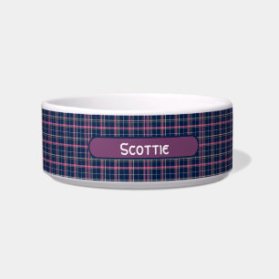 Écuelle Bleu écossais Tartan Plaid rose blanc rayures