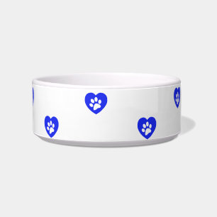Écuelle Bleu Empreinte de patte Heart Pet Bowl