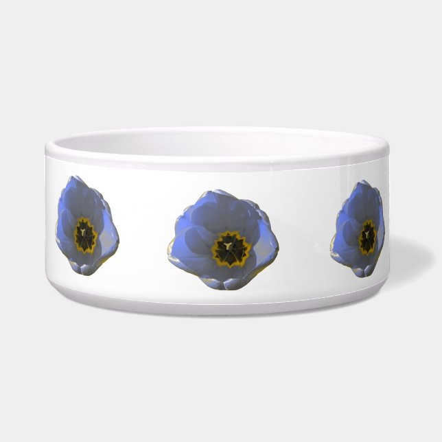 Écuelle Bleu et jaune Tulip Chien Bowl (Devant)