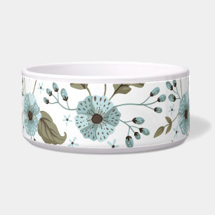 Écuelle Bleu et vert Floral Pet Bowl