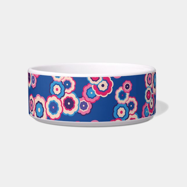 Écuelle Bleu Floral Rétro (Devant)