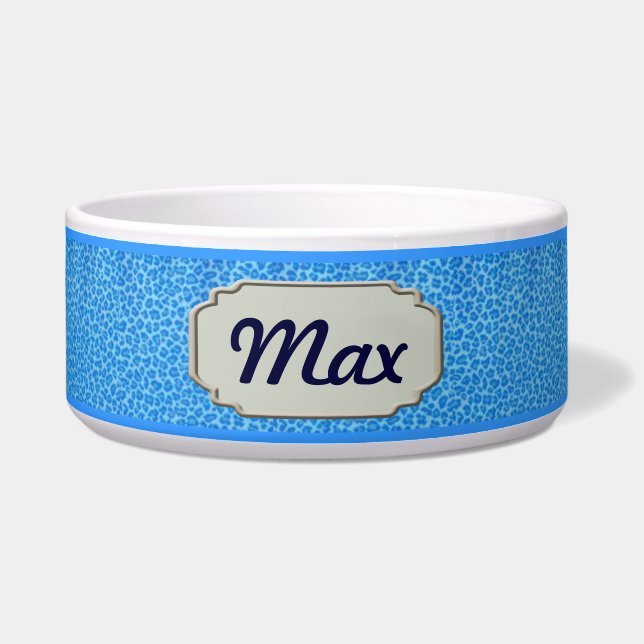 Écuelle Bleu léopard de peau personnalisé Bowl (Devant)