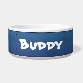 Écuelle Bleu Rustique Personnalisé Grand Bol de Chien : ÉD