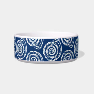 Écuelle Bloc de coquillages en spirale Impression, bleu et