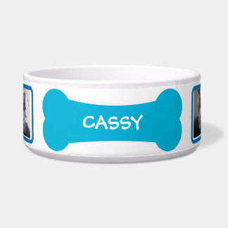 Écuelle Blue Dog Bone Photo Personnalisée Pet Bowl
