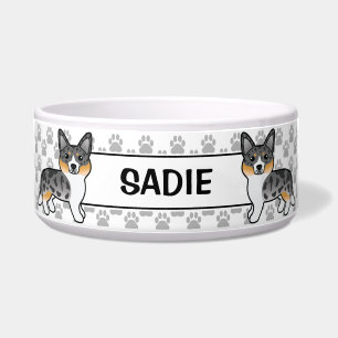 Écuelle Blue Merle Cardigan Welsh Corgi Chien & Nom
