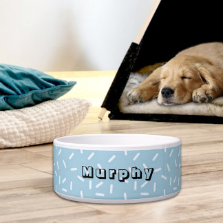 Écuelle Blue Sprinkles Pattern Ceramic Pet Bowl