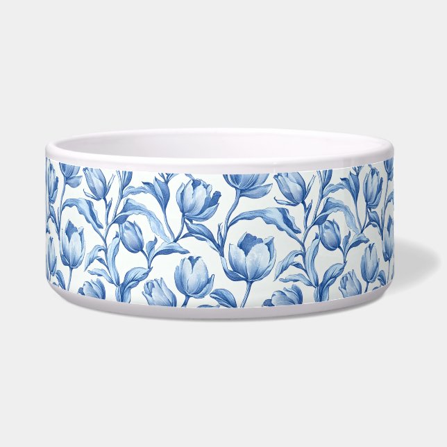 Écuelle Blue Tulip motif floral vintage (Devant)