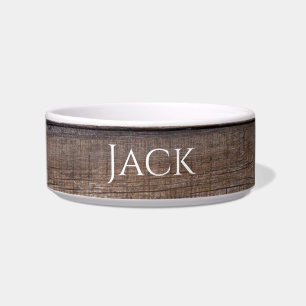 Écuelle Bois rustique moderne unique Personnalisé Pet Bowl