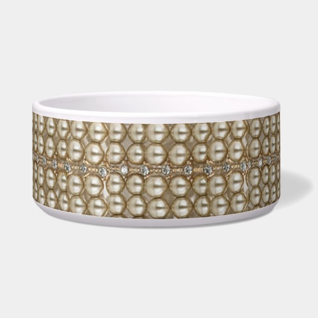 Écuelle Bol à chien Perles et Diamants (Gauche)