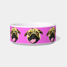 Bol à chien visage de chien rose