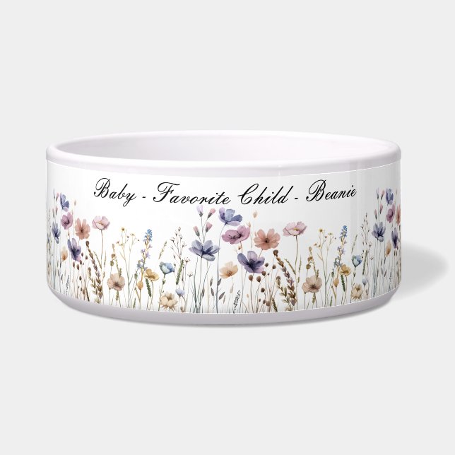Écuelle Bol à compagnie de fleurs sauvages boho Enfant pré (Devant)