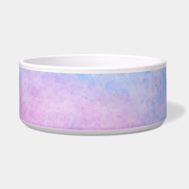 Écuelle Bol à eau élégant à texture d'aquarelle rose et bl (Devant)