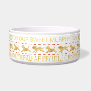 Écuelle Bol à eau pour chien de Noël "CHEMISE À CARREAUX/M