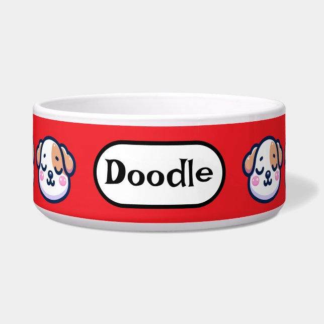Écuelle "Bol à manger personnalisé Kawaii pour chien avec  (Devant)