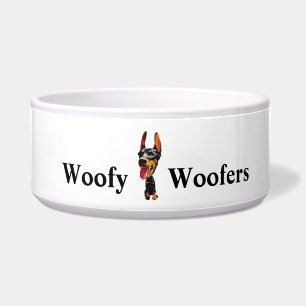 Écuelle Bol à motif de Doberman Pinscher dessiné mignon