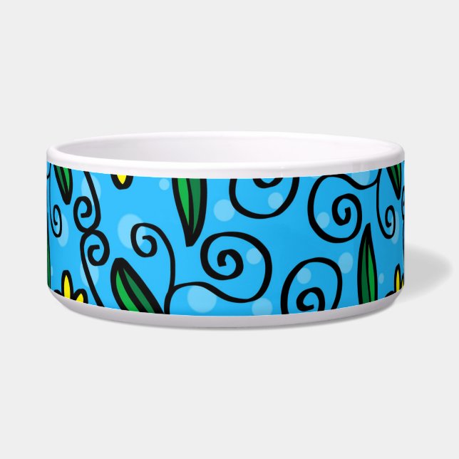 Écuelle Bol à motifs floraux abstraits pour animaux de com (Droite)