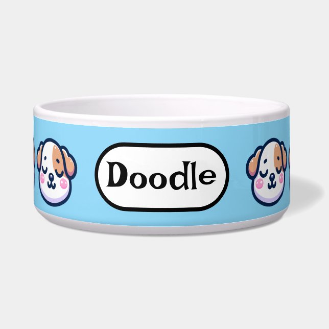 Écuelle "Bol à Nourriture Kawaii Personnalisé pour Chien a (Devant)