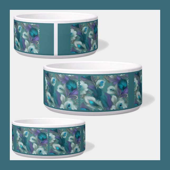 Écuelle Bol à nourriture pour animaux Château Brodé (Embroidered Castle Pet Bowl)