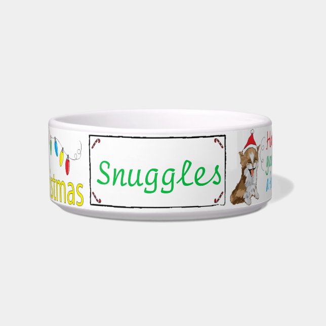 Écuelle Bol à nourriture pour animaux de compagnie de Noël (Devant)
