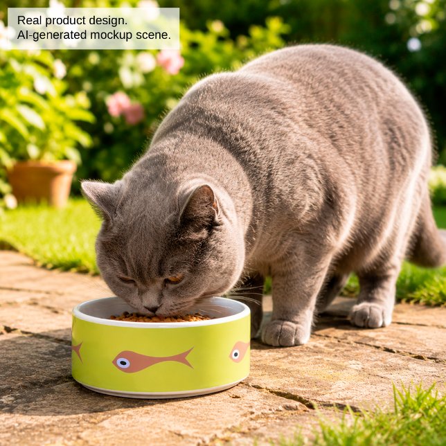 Écuelle Bol à nourriture pour animaux drôle Chat aux yeux  (Créateur téléchargé)