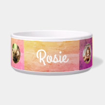 Bol à nourriture pour chien en céramique à carreau