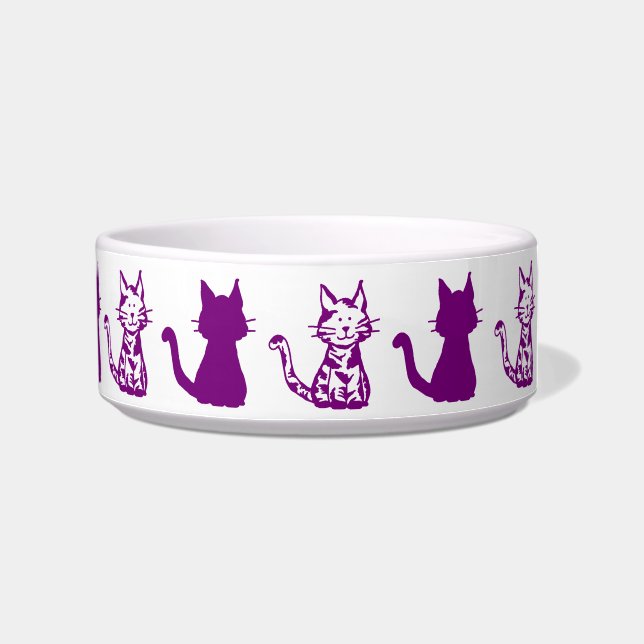 Écuelle Bol à petit animal motif chats violets (Droite)