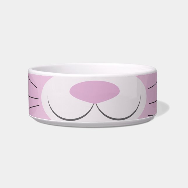 Écuelle Bol à visage de chaton mignon rose dessin animé (Devant)