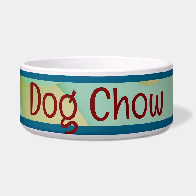 Écuelle Bol Abstrait 3D avec CHOW CHOW Texte (Devant)