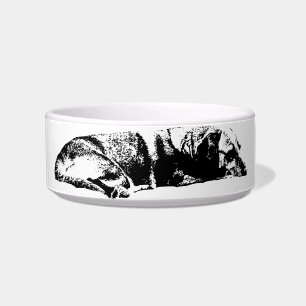 Écuelle Bol calme - Silhouette de chien à l'encre