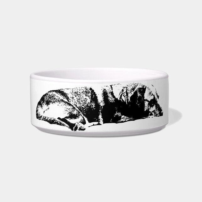 Écuelle Bol calme - Silhouette de chien à l'encre (Devant)