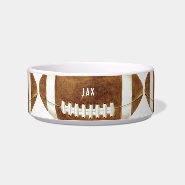 Écuelle Bol Custom Nom Chien de Football (Devant)