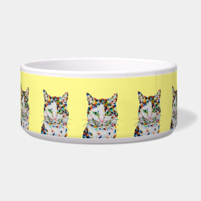 Écuelle Bol d'art de chat coloré (Devant)