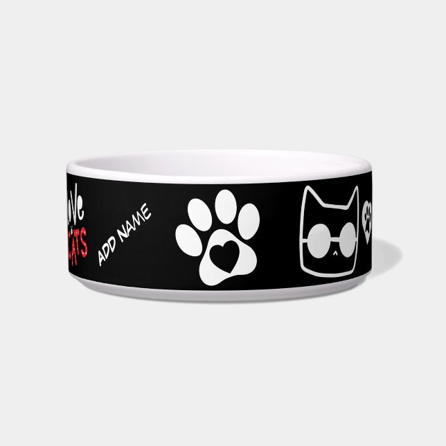 Écuelle Bol de chat personnalisable - Cadeau de chat perso (Devant)