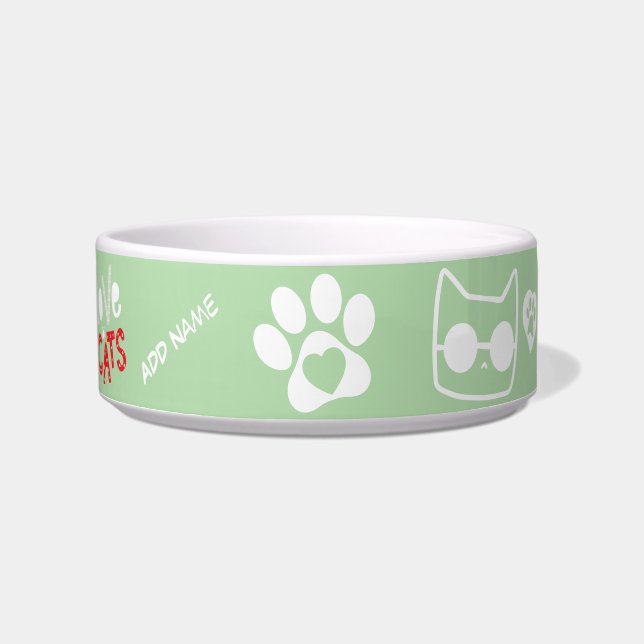 Écuelle Bol de chat personnalisable - Cadeau de chat perso (Devant)