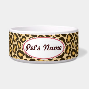 Écuelle Bol de chien Empreinte de léopard personnalisable