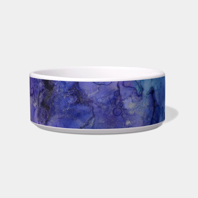 Écuelle bol de nourriture pour chat bleu et violet (Devant)