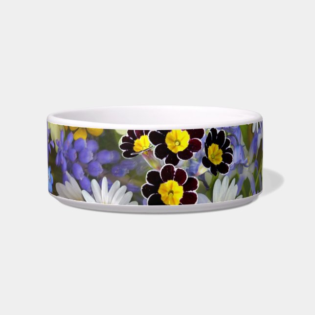 Écuelle bol de nourriture pour chat de fleurs de printemps (Gauche)