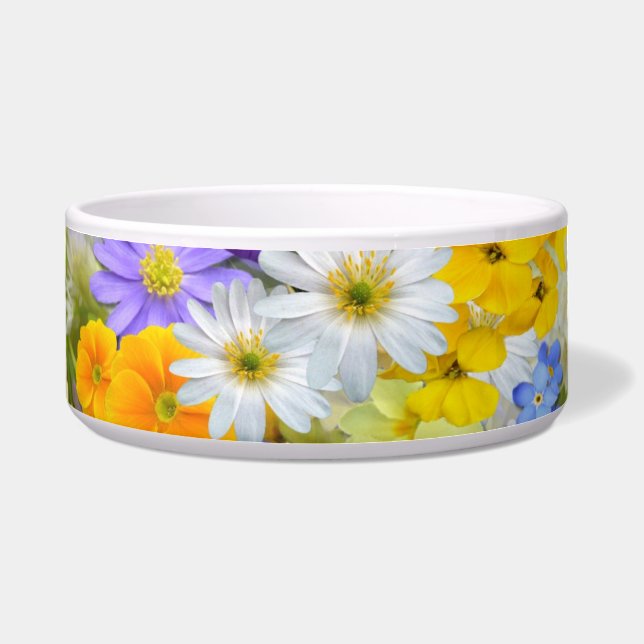 Écuelle bol de nourriture pour chat de fleurs de printemps (Devant)
