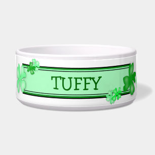 Écuelle Bol de nourriture pour chien Shamrock vert avec no