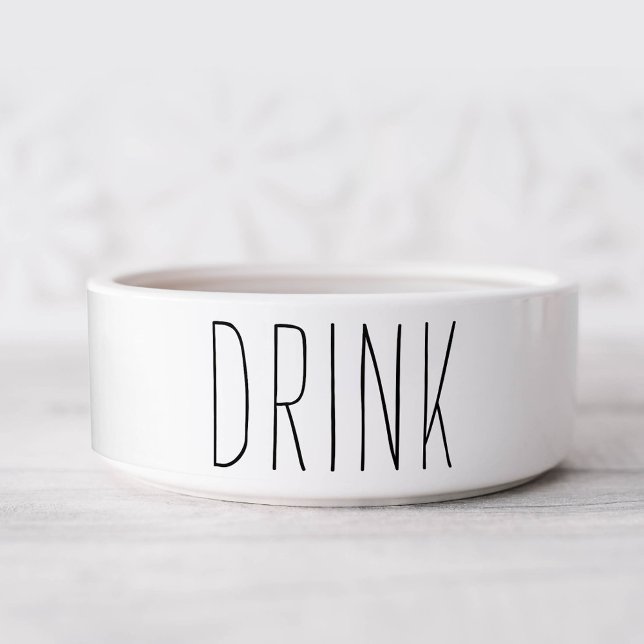 Écuelle Bol d'eau de chien personnalisé simple et doux (Créateur téléchargé)