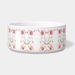 Écuelle Bol élégant en céramique rose et blanc à motif flo