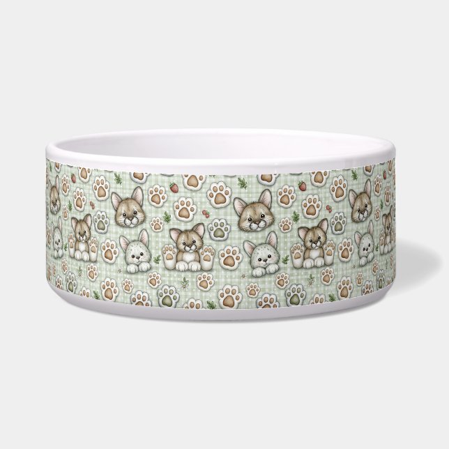 Écuelle Bol en céramique à empreinte de patte de chaton à  (Devant)