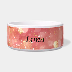 Écuelle Bol en céramique à paillettes rose et or pour anim