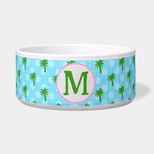 Écuelle Bol en céramique bleu côtier avec palmier vert pou